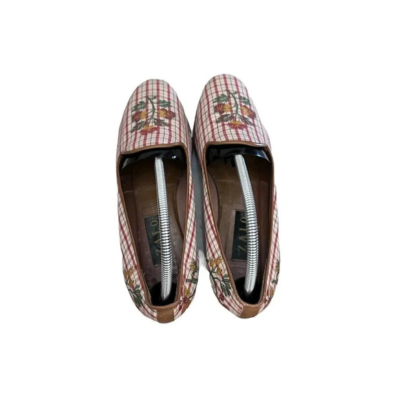 ZALO Women's Needlepoint Flowers Leather Flats Loafers Slip On Shoes Size 10 - Picture 5 of 7